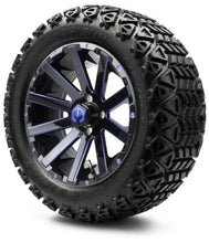 Lakeside Buggies MODZ® 14" Mauler Glossy Black and Blue with Ball Mill Wheels & Off-Road Tires Combo- BLUE Modz Tire & Wheel Combos