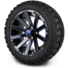 Lakeside Buggies MODZ® 14" Mauler Glossy Black and Blue with Ball Mill Wheels & Off-Road Tires Combo- BLUE Modz Tire & Wheel Combos