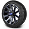 Lakeside Buggies MODZ 14" Mauler Glossy Black and Blue with Ball Mill Wheels & Street Tires Combo- G1-5412-BBB STREET OPTION Modz Tire & Wheel Combos