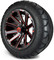 Lakeside Buggies MODZ 14" Mauler Glossy Black and Red with Ball Mill Wheels & Street Tires Combo- G1-5412-BBR STREET OPTION Modz Tire & Wheel Combos