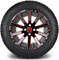 Lakeside Buggies MODZ 14" Mauler Glossy Black and Red with Ball Mill Wheels & Street Tires Combo- G1-5412-BBR STREET OPTION Modz Tire & Wheel Combos