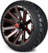 Lakeside Buggies MODZ 14" Mauler Glossy Black and Red with Ball Mill Wheels & Street Tires Combo- G1-5412-BBR STREET OPTION Modz Tire & Wheel Combos