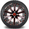 Lakeside Buggies MODZ 14" Mauler Glossy Black and Red with Ball Mill Wheels & Street Tires Combo- G1-5412-BBR STREET OPTION Modz Tire & Wheel Combos