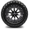 Lakeside Buggies MODZ 14" Mauler Glossy Black with Ball Mill Wheels & Off-Road Tires Combo- G1-5412-BB OFF-ROAD OPTION Modz Tire & Wheel Combos