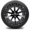 Lakeside Buggies MODZ 14" Mauler Glossy Black with Ball Mill Wheels & Street Tires Combo- G1-5412-BB STREET OPTION Modz Tire & Wheel Combos