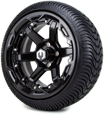 Lakeside Buggies MODZ® 14" Gladiator Glossy Black Wheels with Spikes and Off-Road Tires Combo- GLOSSY BLACK Modz Tire & Wheel Combos