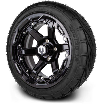 Lakeside Buggies MODZ® 14" Gladiator Glossy Black Wheels with Spikes and Off-Road Tires Combo- GLOSSY BLACK Modz Tire & Wheel Combos