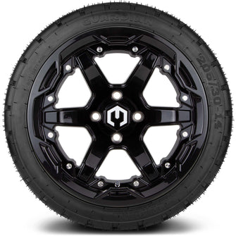 Lakeside Buggies MODZ® 14" Gladiator Glossy Black Wheels with Spikes and Off-Road Tires Combo- GLOSSY BLACK Modz Tire & Wheel Combos