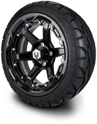 Lakeside Buggies MODZ® 14" Gladiator Glossy Black Wheels with Spikes and Off-Road Tires Combo- GLOSSY BLACK Modz Tire & Wheel Combos