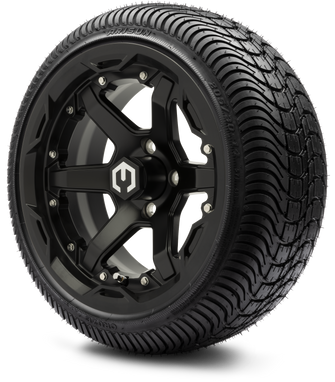 Lakeside Buggies MODZ® 14" Gladiator Matte Black Wheels with Spikes and Street Tires Combo- MATTE BLACK Modz Tire & Wheel Combos