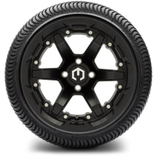 Lakeside Buggies MODZ® 14" Gladiator Matte Black Wheels with Spikes and Street Tires Combo- MATTE BLACK Modz Tire & Wheel Combos