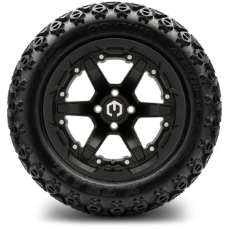 Lakeside Buggies MODZ® 14" Gladiator Matte Black Wheels with Spikes and Street Tires Combo- MATTE BLACK Modz Tire & Wheel Combos