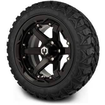 Lakeside Buggies MODZ® 14" Gladiator Matte Black Wheels with Spikes and Street Tires Combo- MATTE BLACK Modz Tire & Wheel Combos