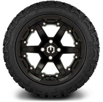 Lakeside Buggies MODZ® 14" Gladiator Matte Black Wheels with Spikes and Street Tires Combo- MATTE BLACK Modz Tire & Wheel Combos