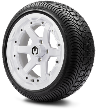 Lakeside Buggies MODZ 14" Gladiator Glossy White Wheels and Street Tires Combo- G1-5413-W STREET OPTION Modz Tire & Wheel Combos