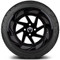 Lakeside Buggies MODZ 14" Fury Glossy Black with Ball Mill Wheels & Street Tires Combo- G1-5414-BB STREET OPTION Modz Tire & Wheel Combos