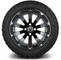 Lakeside Buggies MODZ 14" Bomber Matte Black Wheels & Off-Road Tires Combo- G1-5415-MTB OFF-ROAD OPTION Modz Tire & Wheel Combos