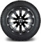 Lakeside Buggies MODZ 14" Bomber Matte Black Wheels & Street Tires Combo- G1-5415-MTB STREET OPTION Modz Tire & Wheel Combos