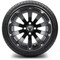 Lakeside Buggies MODZ 14" Bomber Matte Black Wheels & Street Tires Combo- G1-5415-MTB STREET OPTION Modz Tire & Wheel Combos