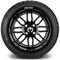 Lakeside Buggies MODZ 14" Mayhem Glossy Black with Ball Mill Wheels & Street Tires Combo- G1-5417-BB STREET OPTION Modz Tire & Wheel Combos