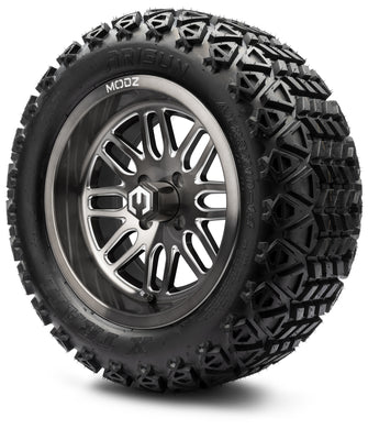 Lakeside Buggies MODZ® 14" Mayhem Brushed Gunmetal with Ball Mill Wheels & Off-Road Tires Combo- GUNMETAL Modz Tire & Wheel Combos