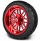 Lakeside Buggies MODZ 14" Mayhem Brushed Red with Ball Mill Wheels & Street Tires Combo- G1-5417-BRM STREET OPTION Modz Tire & Wheel Combos