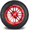 Lakeside Buggies MODZ 14" Mayhem Brushed Red with Ball Mill Wheels & Street Tires Combo- G1-5417-BRM STREET OPTION Modz Tire & Wheel Combos