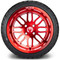 Lakeside Buggies MODZ 14" Mayhem Brushed Red with Ball Mill Wheels & Street Tires Combo- G1-5417-BRM STREET OPTION Modz Tire & Wheel Combos