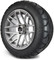 Lakeside Buggies MODZ 14" Matrix Silver Wheels & Street Tires Combo- G1-5419-SV STREET OPTION Modz Tire & Wheel Combos