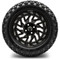 Lakeside Buggies MODZ 14" Carnage Glossy Black with Ball Mill Wheels & Off-Road Tires Combo- G1-5421-BB OFF-ROAD OPTION Modz Tire & Wheel Combos