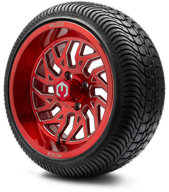 Lakeside Buggies MODZ 14" Carnage Brushed Red with Ball Mill Wheels & Street Tires Combo- G1-5421-BBR STREET OPTION Modz Tire & Wheel Combos