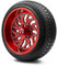 Lakeside Buggies MODZ 14" Carnage Brushed Red with Ball Mill Wheels & Street Tires Combo- G1-5421-BBR STREET OPTION Modz Tire & Wheel Combos