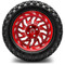 Lakeside Buggies MODZ 14" Carnage Brushed Red with Ball Mill Wheels & Off-Road Tires Combo- G1-5421-BBR OFF-ROAD OPTION Modz Tire & Wheel Combos