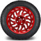 Lakeside Buggies MODZ 14" Carnage Brushed Red with Ball Mill Wheels & Street Tires Combo- G1-5421-BBR STREET OPTION Modz Tire & Wheel Combos