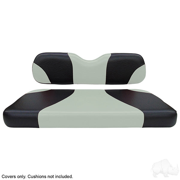 Lakeside Buggies RHOX Front Seat Cover Set, Sport Black/Silver, E-Z-Go TXT 96-13- SEAT-011BS-S-CV Rhox NEED TO SORT
