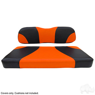 Lakeside Buggies RHOX Front Seat Cover Set, Sport Black/Orange, Club Car DS- SEAT-021BO-S-CV Rhox NEED TO SORT