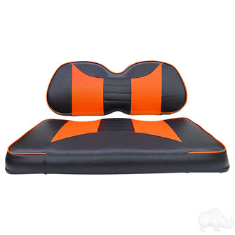 Lakeside Buggies RHOX Front Seat Cushion Set, Rally Black/Orange, Club Car Tempo, Precedent 04+- SEAT-031BO-R Rhox NEED TO SORT