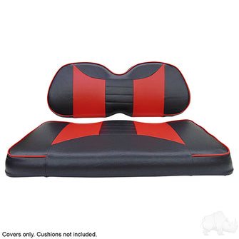 Lakeside Buggies RHOX Front Seat Cover Set, Rally Black/Red, Club Car Tempo, Precedent 04+- SEAT-031BR-R-CV Rhox NEED TO SORT