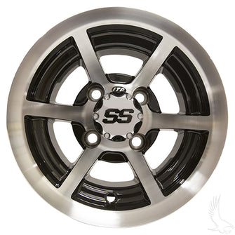 Lakeside Buggies ITP SS6 6 Spoke, Machined w/Black w/ Center Cap, 10x7, 3x4 offset- TIR-498 Rhox Wheels