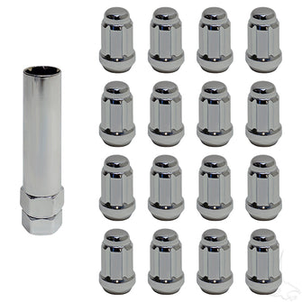 Lakeside Buggies Lug Nut Set of 16, Hexagon Socket Key, Chrome, Standard 1/2"-20- TIR-941S Lakeside Buggies NEED TO SORT