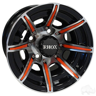 Lakeside Buggies RHOX RX150, 8 Spoke Machined w/Gloss Black w/ Center Cap, 10x7 ET-25- TIR-RX150 Rhox Wheels