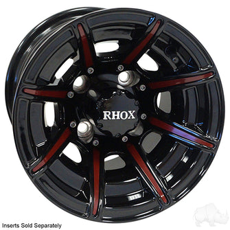 Lakeside Buggies RHOX RX151, 8 Spoke Gloss Black w/ Center Cap, 10x7 ET-25- TIR-RX151 Rhox Wheels