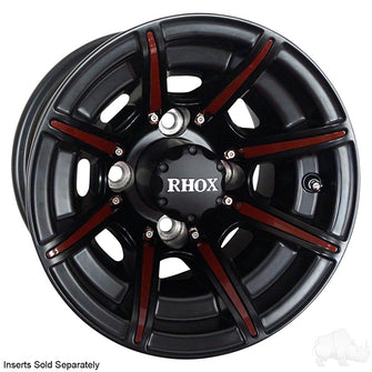 Lakeside Buggies RHOX RX152, 8 Spoke Matte Black w/ Center Cap, 10x7 ET-25- TIR-RX152 Rhox Wheels