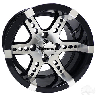 Lakeside Buggies RHOX RX250, Machined w/ Black w/ Center Cap, 12x7 ET-25- TIR-RX250 Rhox Wheels