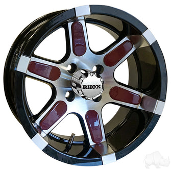 Lakeside Buggies RHOX RX260, Machined w/ Black w/ Center Cap, 14x7 ET-25- TIR-RX260 Rhox Wheels