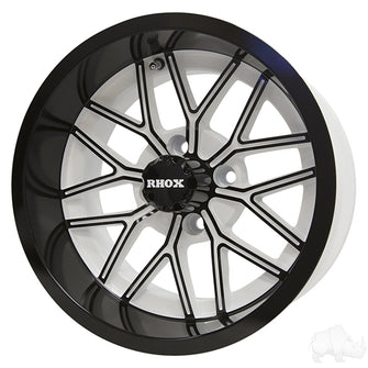 Lakeside Buggies RHOX RX281, White with Gloss Black, 14x7 ET-25- TIR-RX281-WB Rhox Wheels