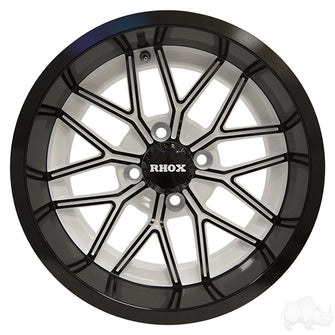 Lakeside Buggies RHOX RX281, White with Gloss Black, 14x7 ET-25- TIR-RX281-WB Rhox Wheels