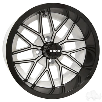 Lakeside Buggies RHOX RX281, White with Gloss Black, 14x7 ET-25- TIR-RX281-WB Rhox Wheels