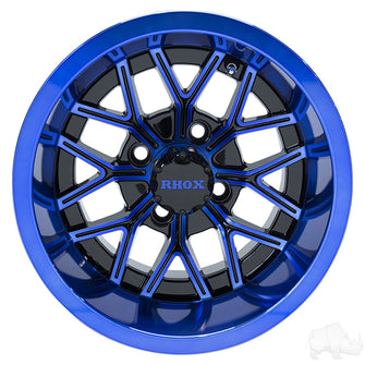 Lakeside Buggies RHOX RX283, Gloss Black with Blue, 12x7 ET-25- TIR-RX283-BBL Rhox Wheels