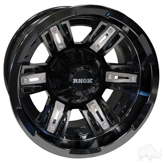 Lakeside Buggies RHOX RX286, Gloss Black, 12x7 ET-25- TIR-RX286-B Rhox Wheels